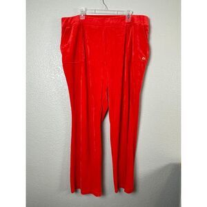 Juicy Couture Women's Plus Size 2X Red Track Pants Velour Pull On Athleisure